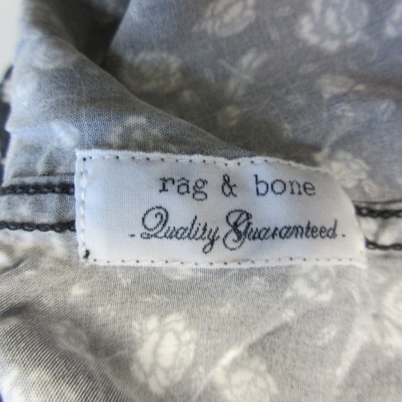 Rag & Bone Avery Button Down Short Sleeve Shirt Mens L Black Floral 212 - Picture 5 of 10